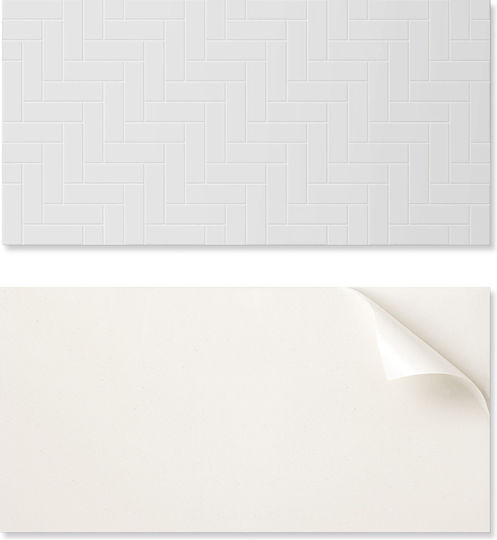 Decorative Tile Stickers Dining Room PVC Brick Herringbone Design 6x60x30 cm