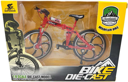 Model Bicicletă Montană Roșie Scara 1:8 Metal Turnat