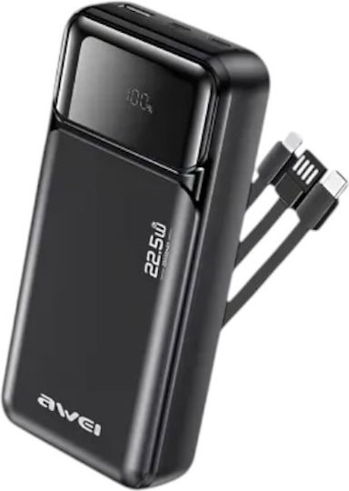 Awei PA-94 Power Bank 10000mAh 22.5W με Θύρα USB-A και Θύρα USB-C Power Delivery / Quick Charge Μαύρο