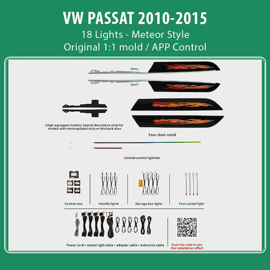 Diq Ambient Vw Passat Dz21m Digital Iq Ambient Light Vw Passat Mod 2010-2015 18 Lights Meteor