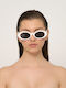AV Sunglasses Coco Unisex Sunglasses With White Horn-Rimmed Frame And Brown Lens