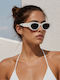AV Sunglasses Lulu Unisex Ochelari De Soare Cu Ramă Din Plastic Albă Și Lentile Bej