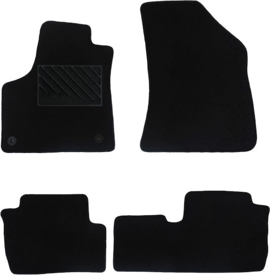 Car Mats Carpet Quality Luxury Black Compatible Peugeot 5008 Model 2009 2017 4 Pieces