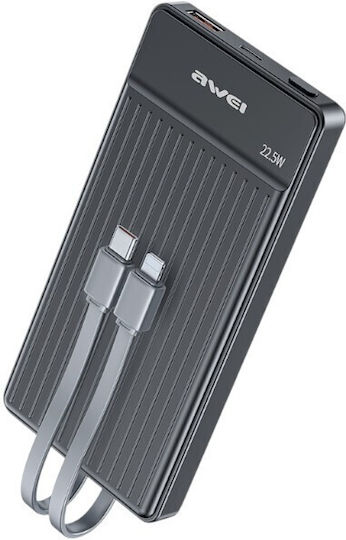 Awei P88K Power Bank 10000mAh 22.5W mit USB-A Ausgangsanschlüsse und USB-C Ausgangsanschlüsse Schwarz