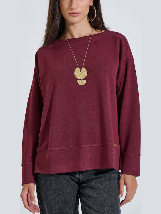 Bluză Damă Mânecă Lungă Burgundy