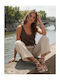 Women's Sleeveless Blouse Chocolate 26671-Chocolate