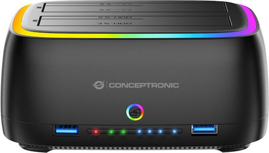 Conceptronic Festplatten-Dockingstation für SATA-Festplatten mit USB 3.2 Verbindung (DONN36B)