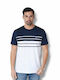 Short Sleeve Blue Striped Blouse
