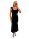 Sommer Maxi Abendkleid mit Spitze Schwarz