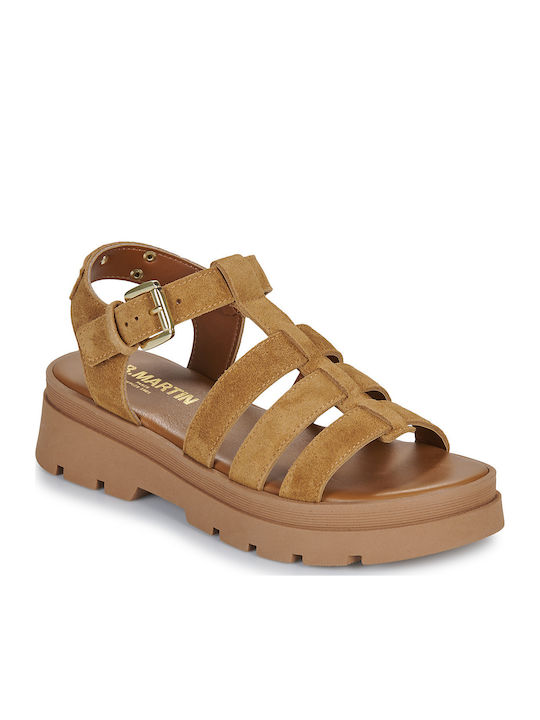 JB Martin Flache Damen Sandalen Braun