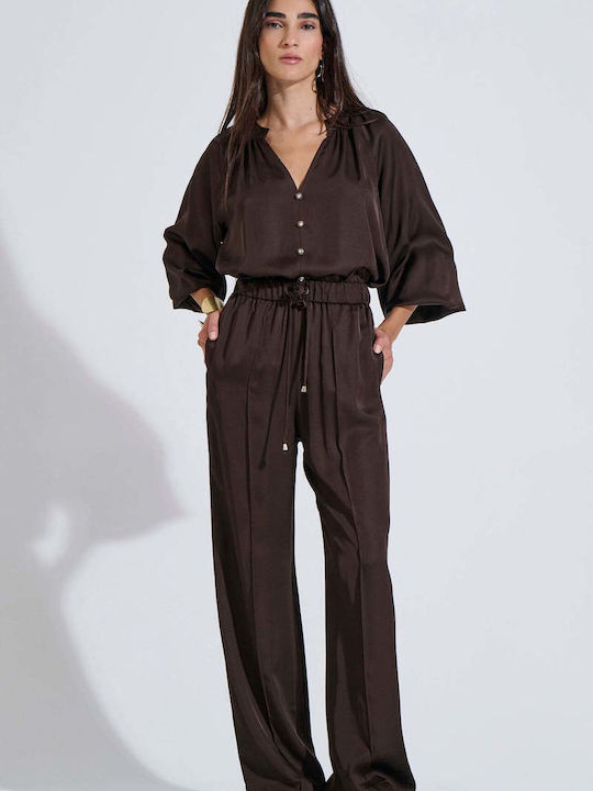 Bill Cost Women's Satin Brown Trousers
