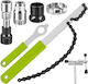 Set De Reparare Bicicletă 7 Piese Extractor Zola Cheie Roată 10-15 Cheie Suport Pedalier Pinioane Lanț Din Oțel Carbon