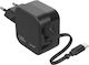 Linq Pocket Ladegerät Usb-c 20w Ausziehbares Kabel Usb-c Port Schwarz