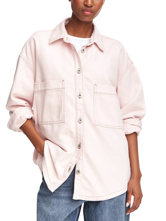 Hugo Langärmeliges Damenhemden Denim Rosa