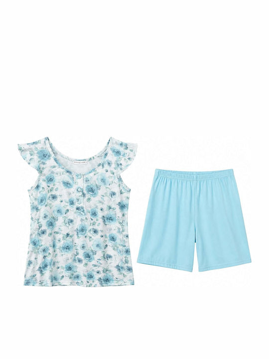 Passion Passion Sommer Schlafanzug & Pyjamas für Damen Hellblaue Passion Passion Sommer Schlafanzug & Pyjamas für Damen Hellblaue