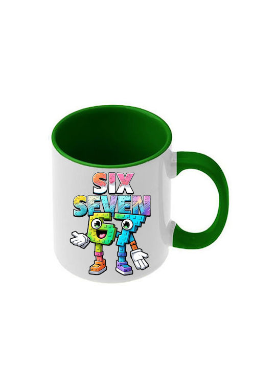 Mug Six-Seven Green Handle Interior