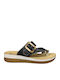 Anatomisch Damenplattformen in Stil Pantoffeln Schwarz GY-08356-1-3