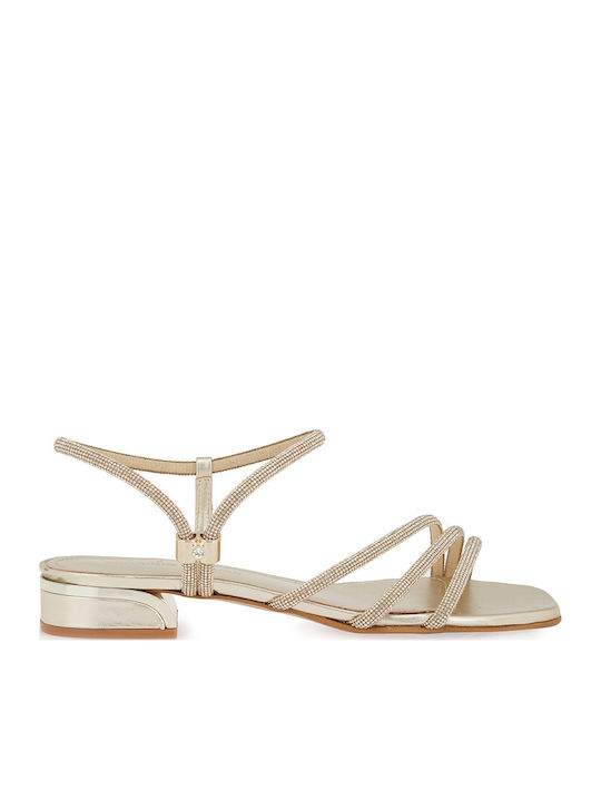 Tsakiris Mallas Leather Gold Sandals