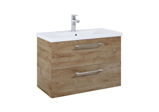 Roca Roma Plus Compact Πάγκος με Νιπτήρα Rural Oak