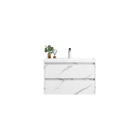 Karag Iva 80 Dulap de baie cu lavoar M80xA50xÎ51cm Marble