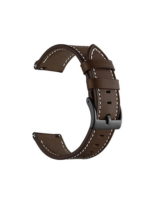 Кожена Каишка Stitching Black Buckle Xiaomi Watch S5 46mm Xiaomi Watch 5 47mm Coffee