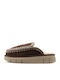 Suede Mules With High Heel In Brown Colour