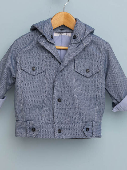 Bambolino Baptism Coat for Boy Zaxarias Blue