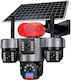 XY-07147 IP Triple Surveillance Camera Wi-Fi/4G Waterproof Battery with Two-Way Communication Red