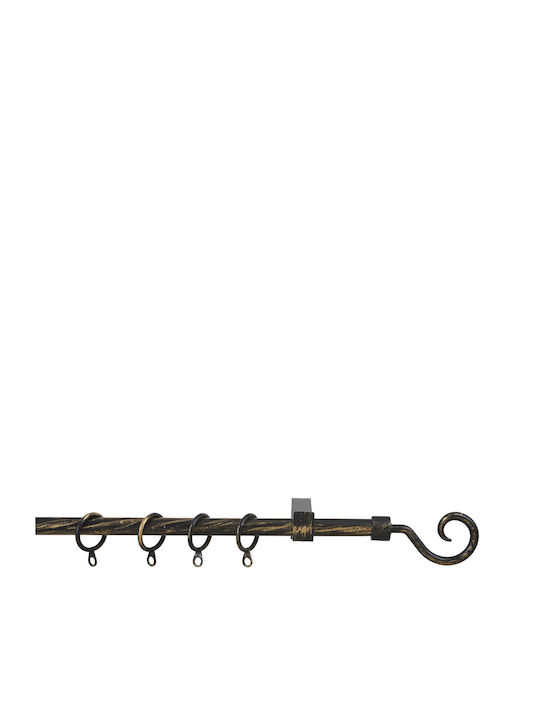 Extendable Metallic Curtain Pole Parma Single Φ9mm 60-120cm Bronze