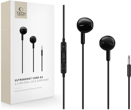 Tech-Protect UltraBoost Core G4 Earbuds Handsfree Earphones with 3.5mm Jack Black