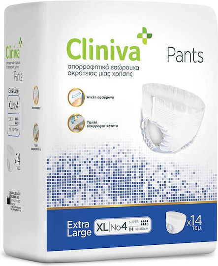 Cliniva Pantaloni Scutece Lenjerie Intimă Pentru Incontinență XLarge 14 bucăți