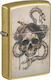 Zippo Skull Brichetă cu flacără în culoare aurie