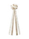 Top Bow Illuminated Fabric Ecru 33x130cm with Glitter