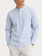 Long Sleeve Linen Shirt in Regular Fit Celestial Blue