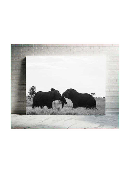 Painting Elephants In Black White 150x100