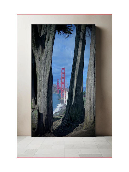 Πίνακας Golden Gate Bridge Framed By Trees Gold...