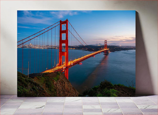 Панел Golden Gate Bridge At Dusk Golden Gate Bridge В Сутрешни Часове 150x100