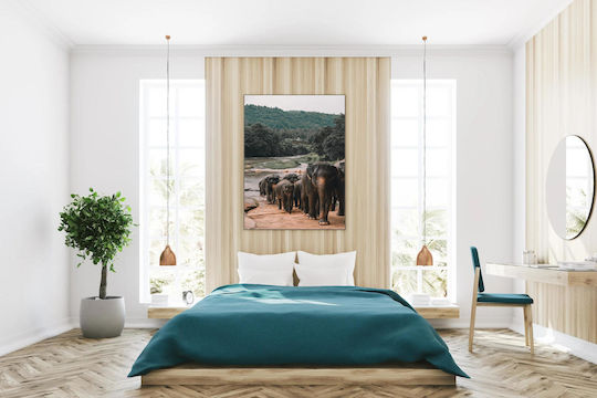 Panou Elefanți Lângă Râu 100x150