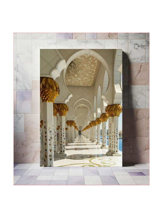 Panou Intricate Architecture Accente Aurii Tablouri Decorative 100x150