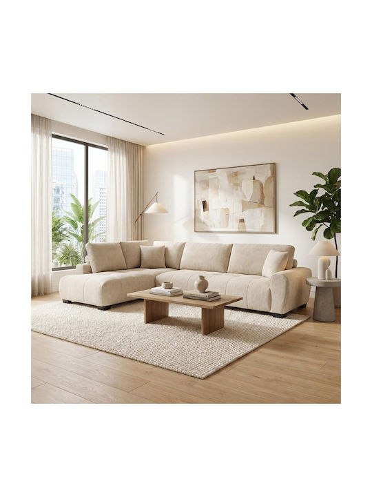 Vaneto Ecke Sofa mit Rechte Ecke Beige 298x208x85cm