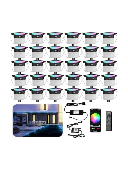 Φωτιστικά Led Rgbw Wifi Ip67 30 Τεμ Διάμετρος 45 Mm
