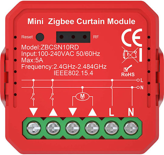 Nedis Zigbee 3.0 1000w Smart Switch Shutters Blinds Red