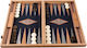 Manopoulos Manopoulos Backgammon & Schach Set Holz-Pülia & Würfel Handgefertigt Schwarzes 17cm