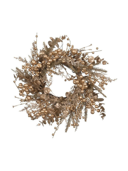 Lianos Christmas Decorative Wreath with Diameter 50cm Gold