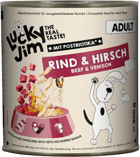Lucky Jim Течна Храна За Кучета с Говеждо Месо, Елен И Ориз 800гр