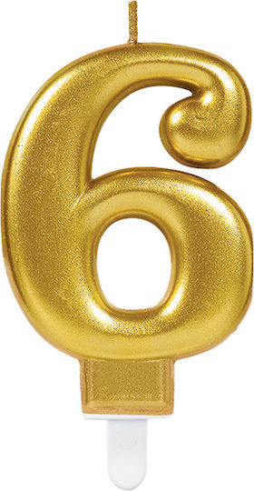 Κερί Χρυσό 6 Sparkling Celebrations Gold 8 Εκ Ύψος