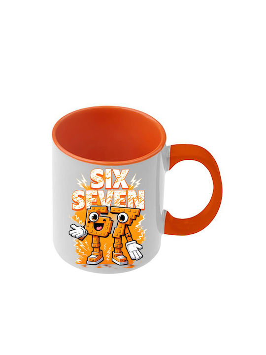Mug Six-seven Orange Handle Interior