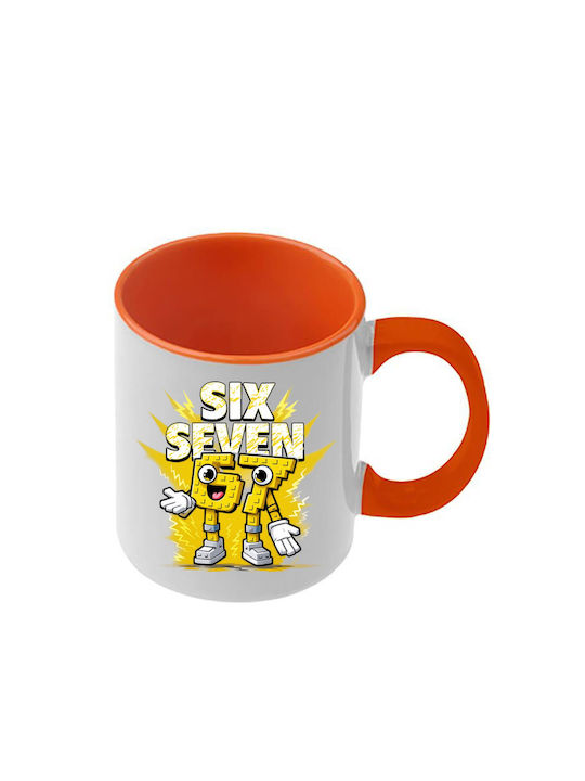 Mug Six-seven Orange Handle Interior