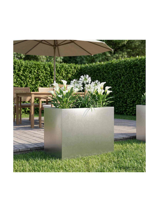 vidaXL Metallischer Blumentopf Silber 60x40x50cm