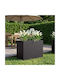 vidaXL Ghiveci De Flori Metalic Negru 50x40x50cm